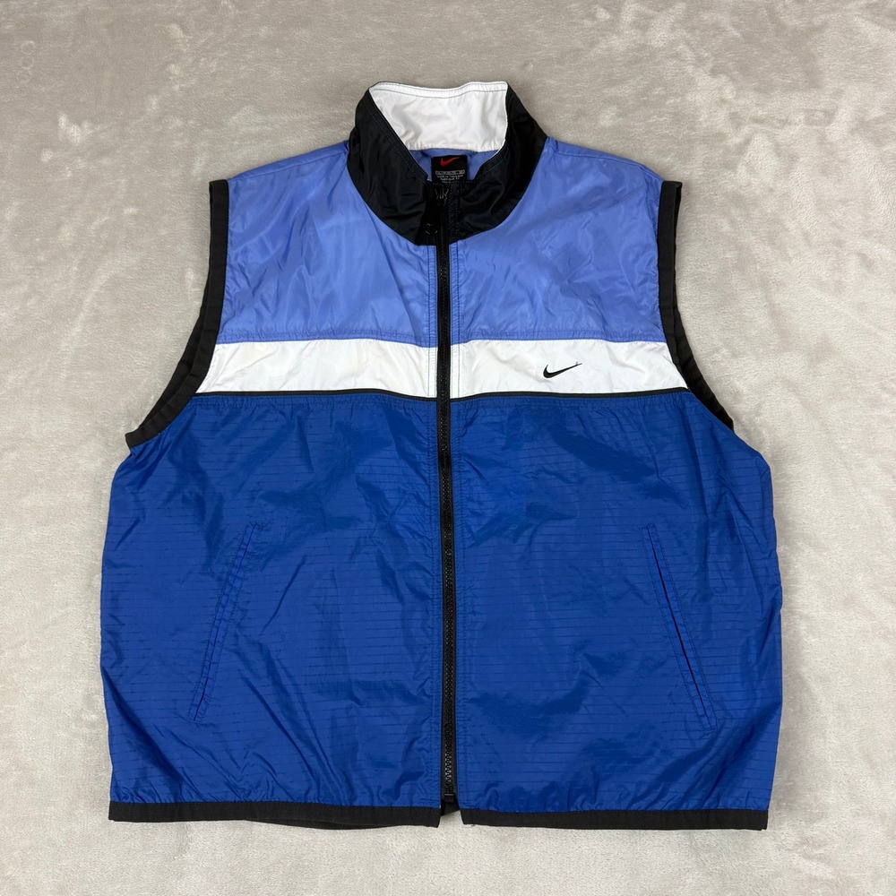 VTG Nike Windbreaker Vest Youth XL Colorblock Full Zip Runner Streetwear Y2K 00s